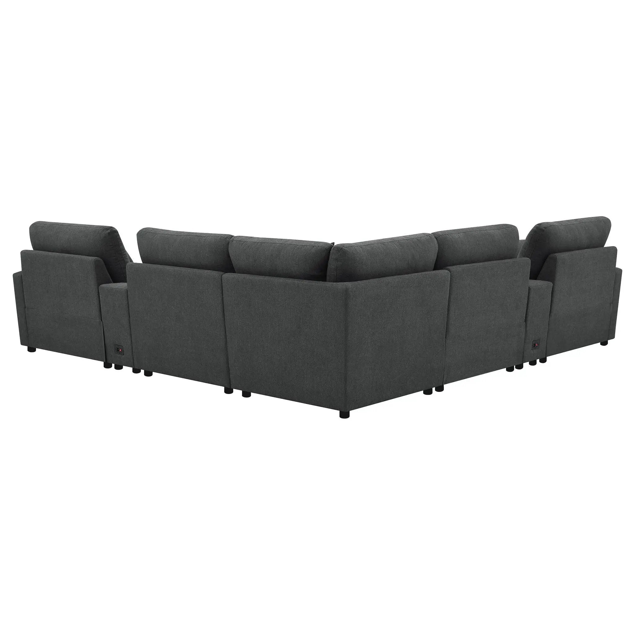 Collins 7-piece Modular Power Reclining Sectional Dark Grey by Unique Piece Furniture