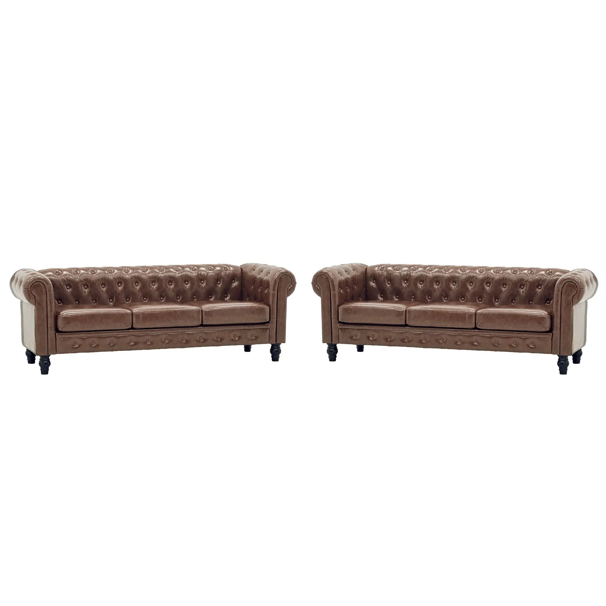 2 Piece Chesterfield Sofa Set by HouseOfZazla