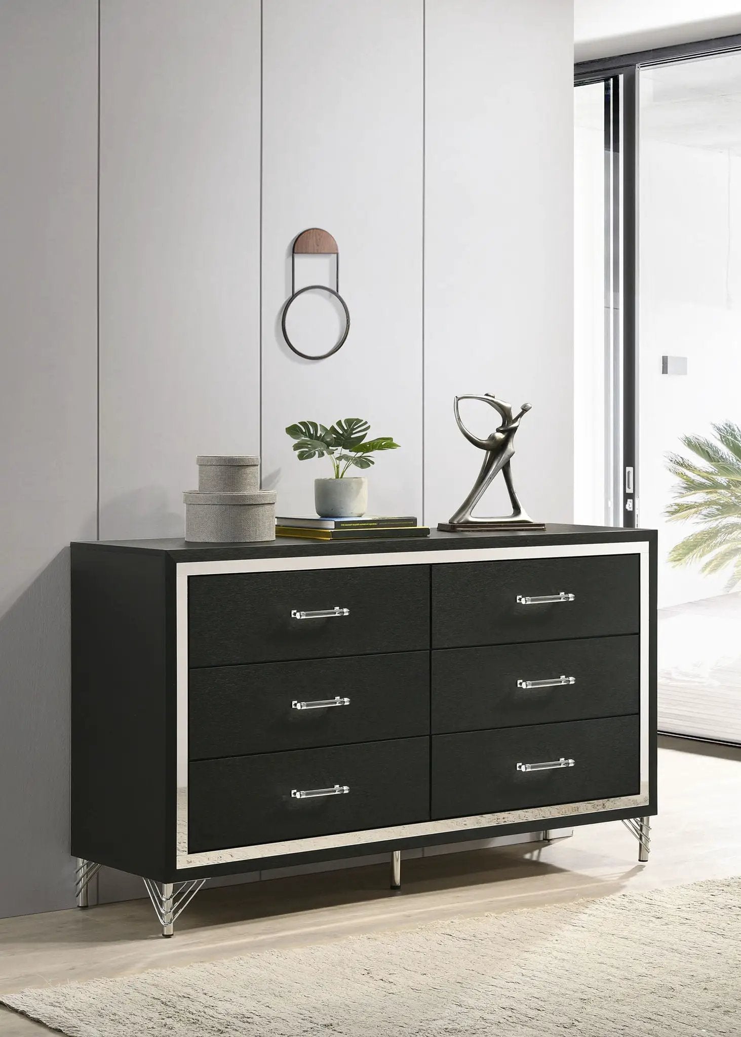 Lucia 6-drawer Dresser Cabinet Black by Unique Piece Furniture