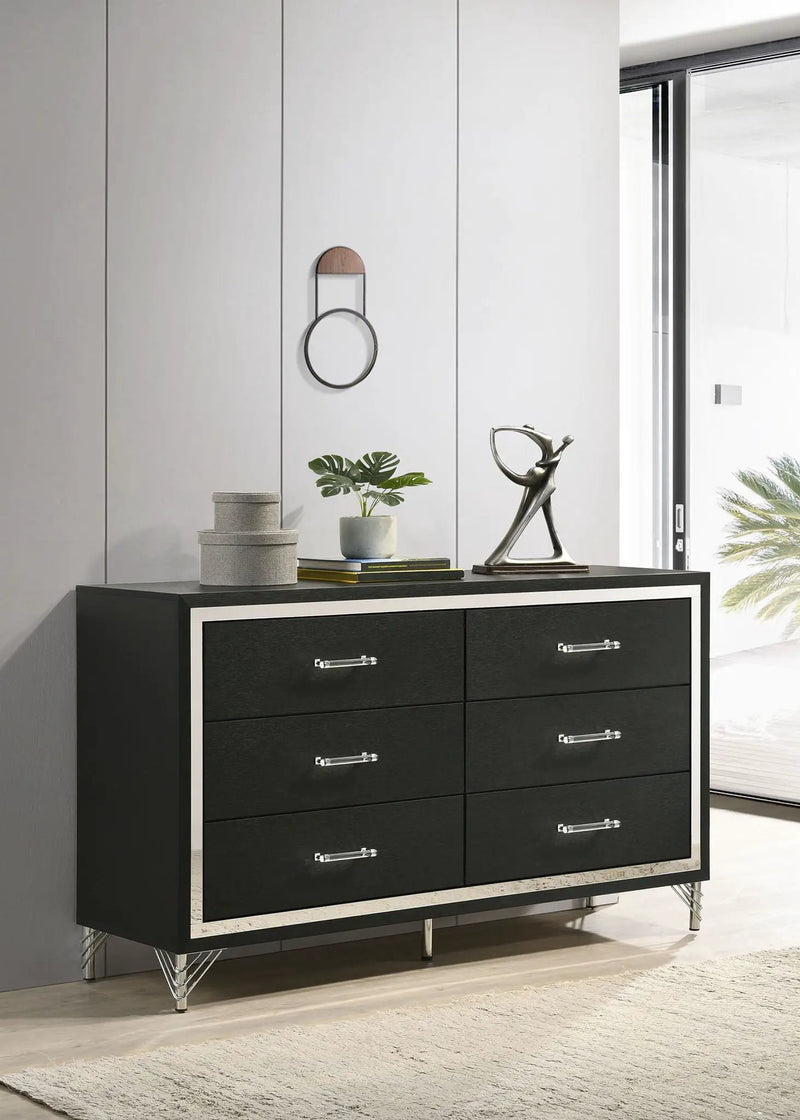 Lucia 6-drawer Dresser Cabinet Black by Unique Piece Furniture