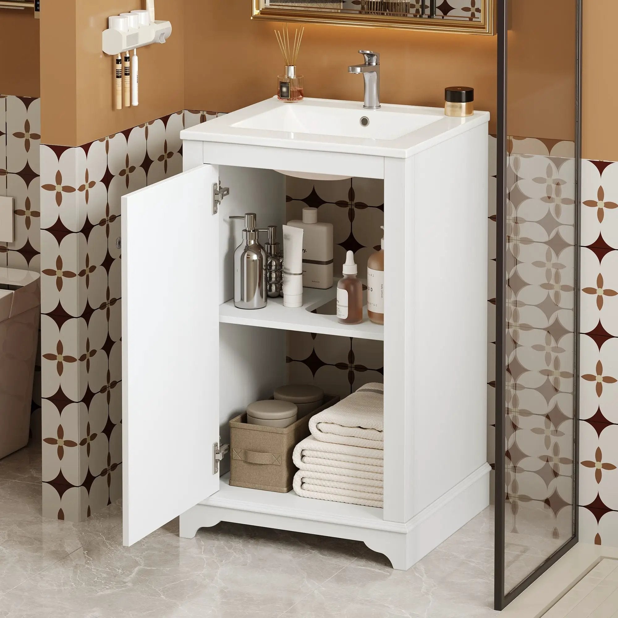 Bathroom Vanity With Sink, Freestanding Single Cabinet Set by HouseOfZazla