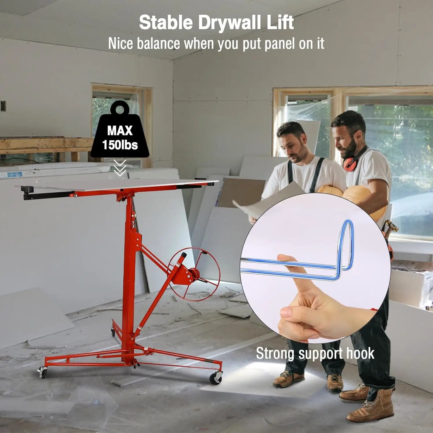 Drywall Lift 11FT - Heavy Duty Sheetrock Hoist by HouseOfZazla