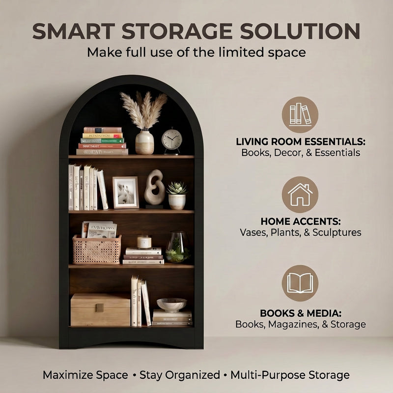 47" Freestanding Display Rack with Woodgrain Shelves, photo 7 of 10