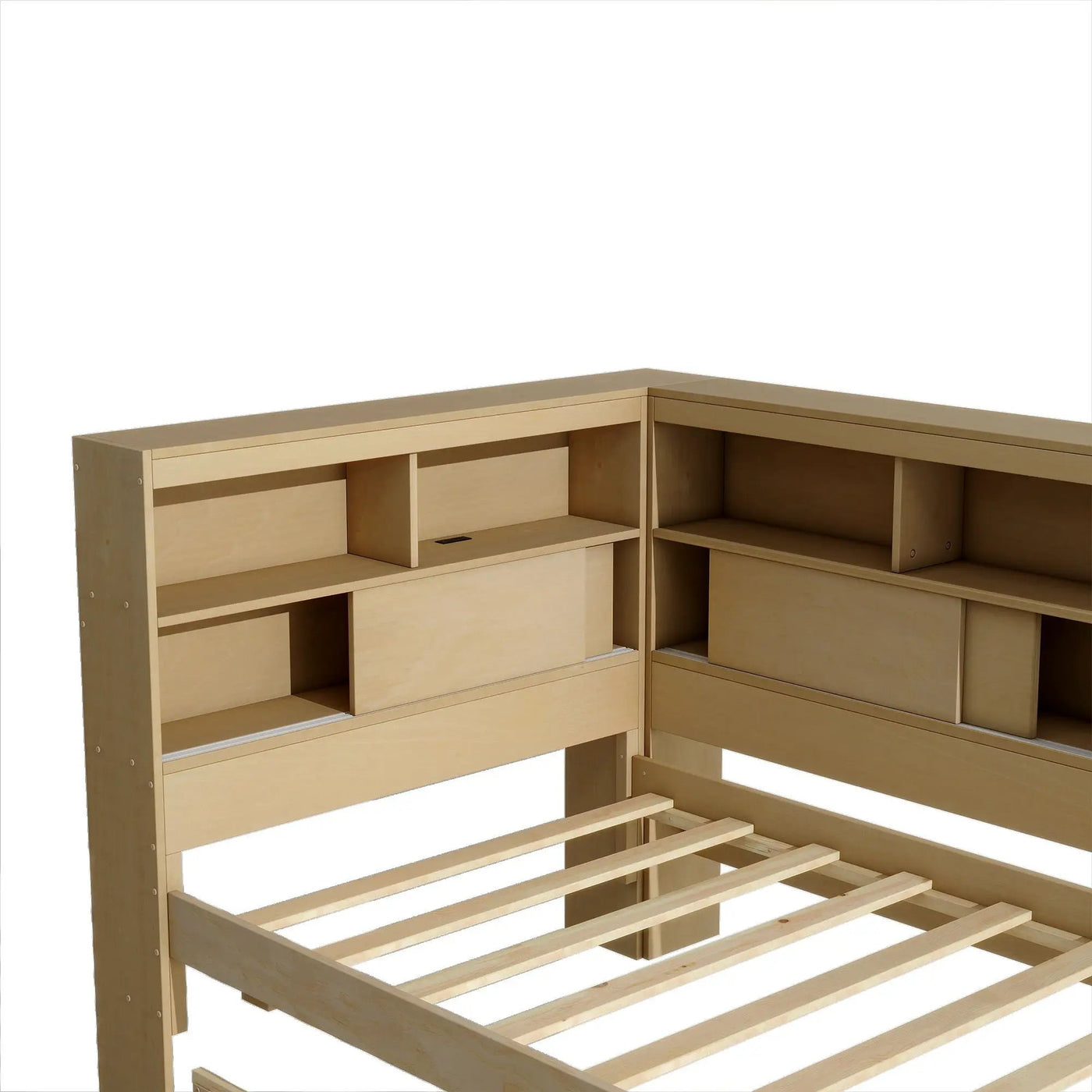 Daybed With Storage Shelves, USB Charging, And Trundle Bed by HouseOfZazla