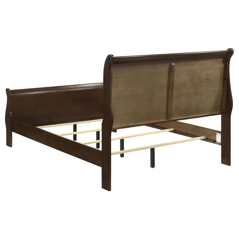 Louis Philippe Wood Full Sleigh Bed Cappuccino by Unique Piece Furniture