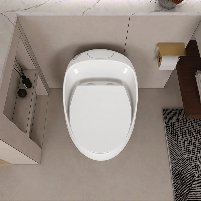 Modern Egg Shape Toilet 1.28 Gpf Single Flush Ceramic by HouseOfZazla