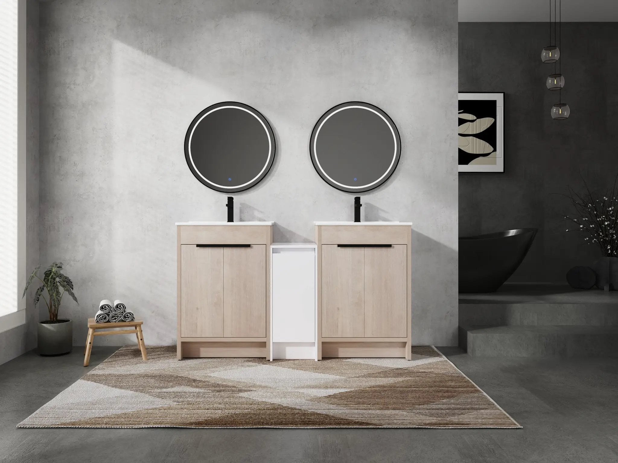 60 Inch Freestanding Bathroom Vanity with Ceramic Sink by HouseOfZazla