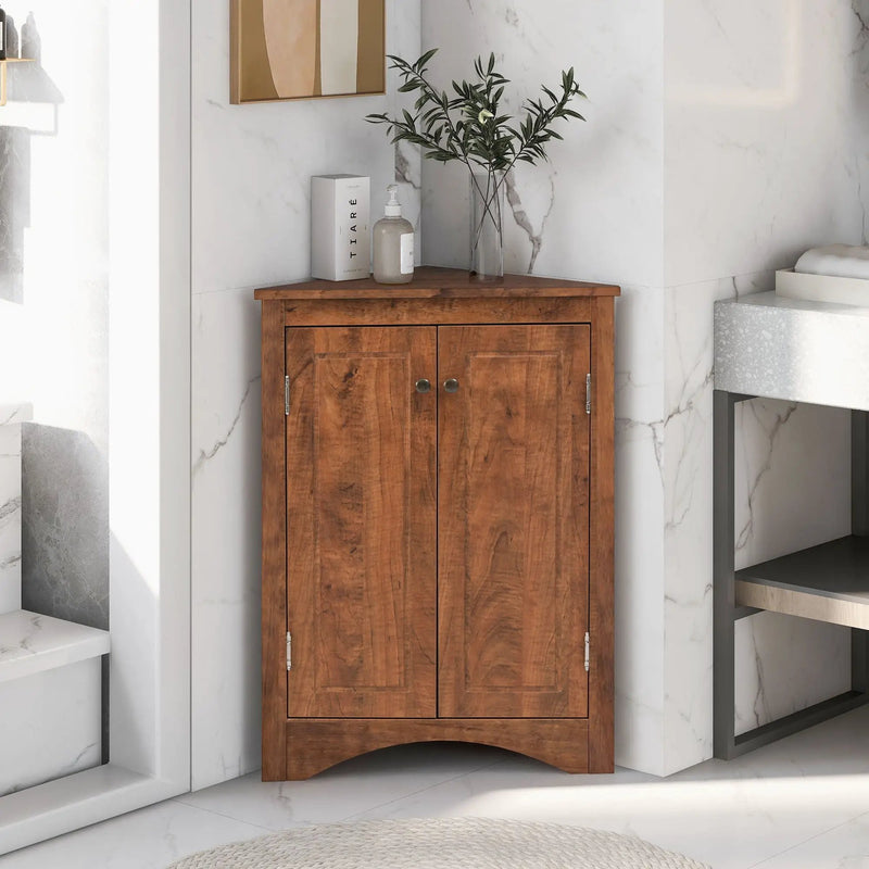 Triangle Bathroom Storage Cabinet With Adjustable Shelves, Freestanding Floor Cabinet For Home Kitchen by HouseOfZazla