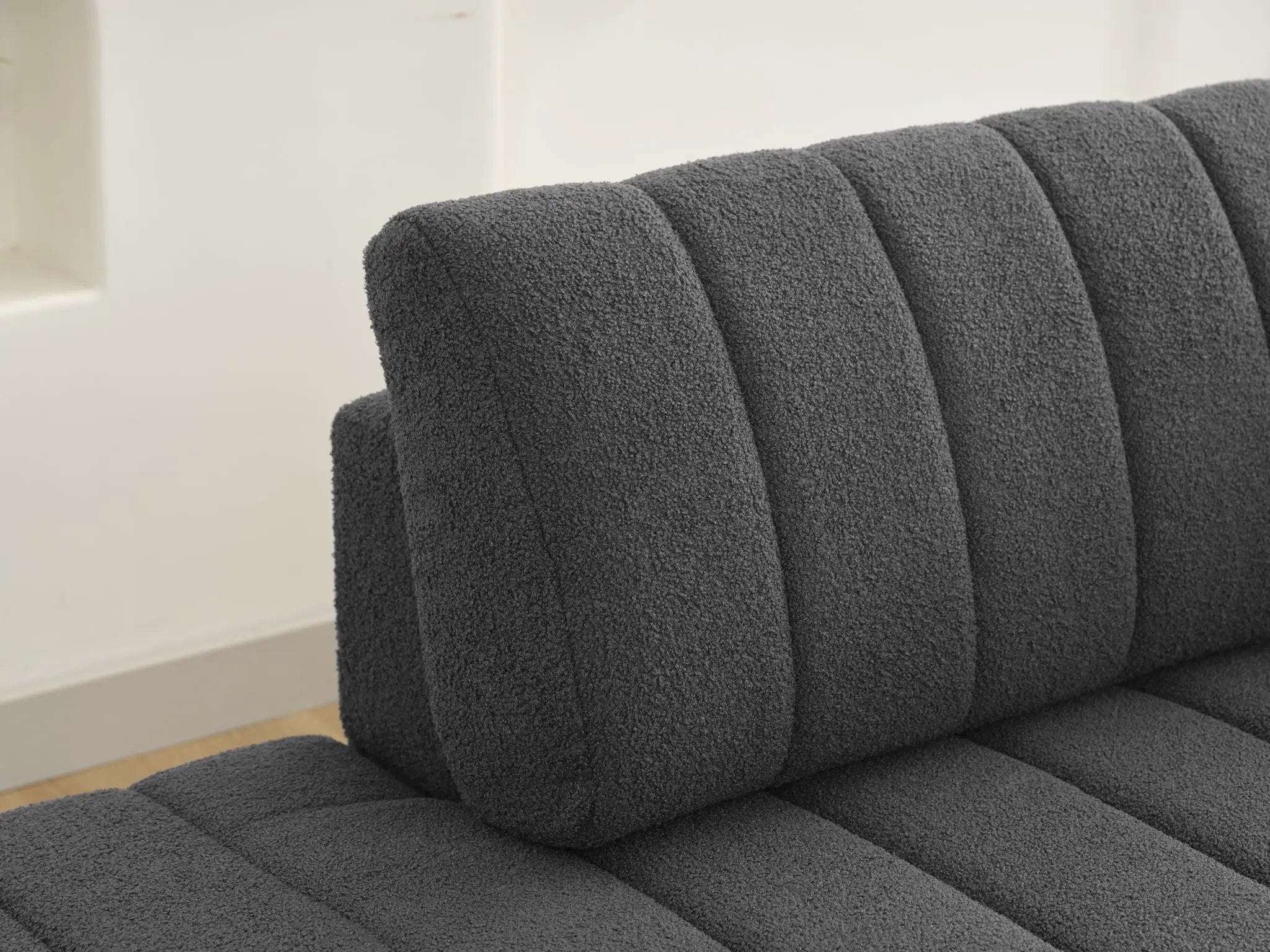 Jessica - Lamb Wool Sectional Sofa With Chaise by HouseOfZazla