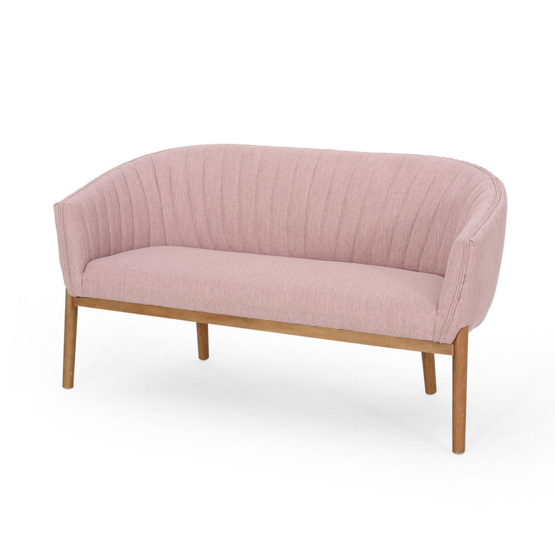 Mid Century Modern Loveseat With Channel Stitched Backrest by HouseOfZazla