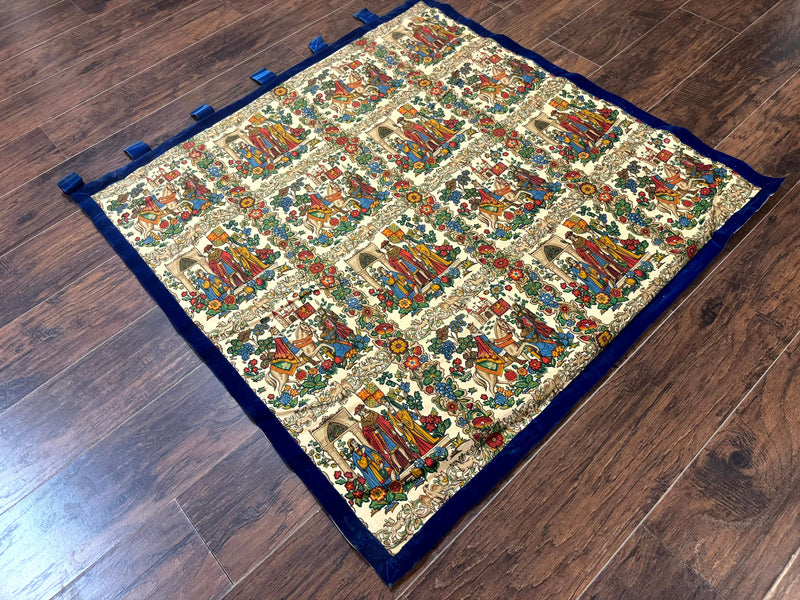Vintage European Tapestry 4x4, Medievel Design by Jewel Rugs