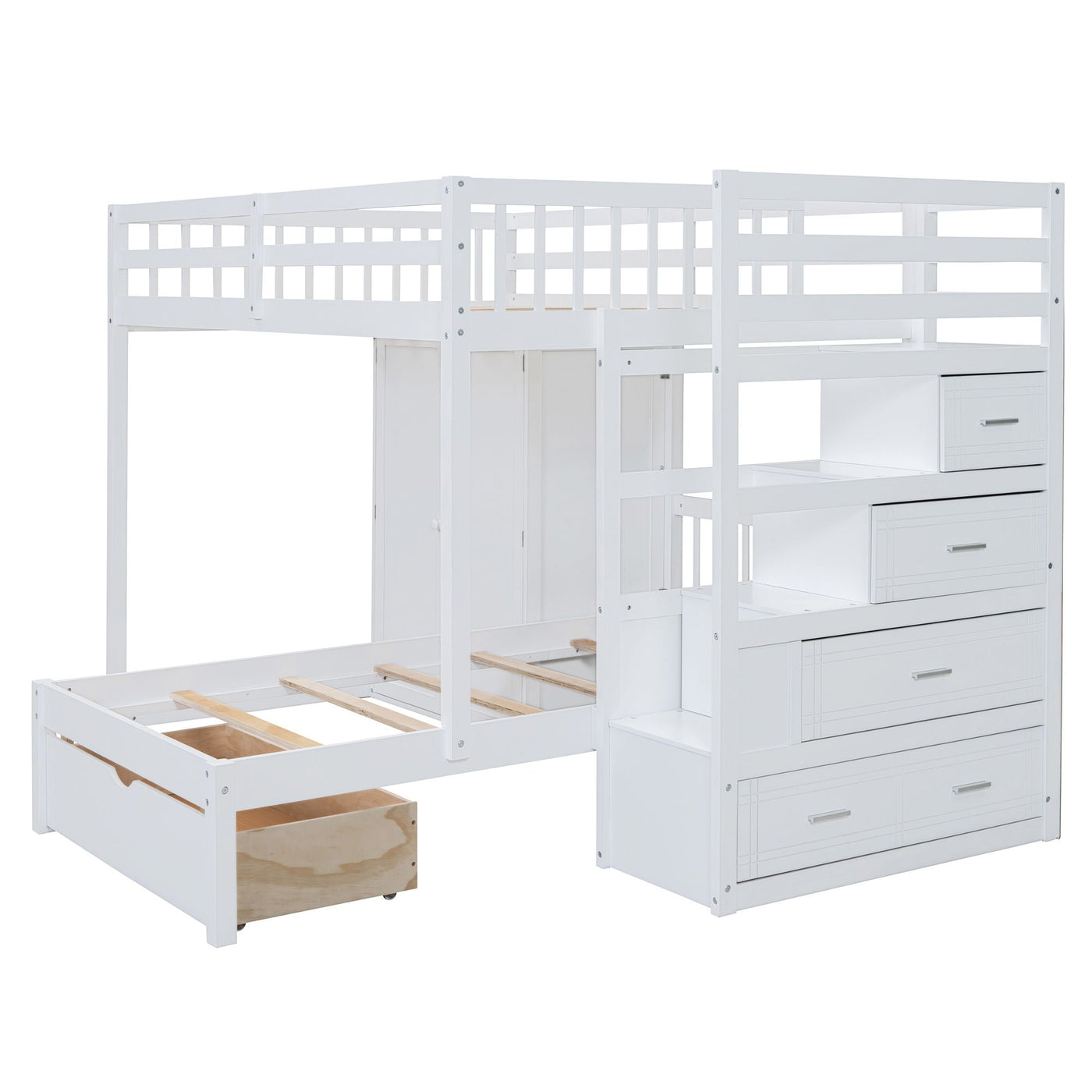 Bunk Bed With Wardrobe, Drawers by Unique Piece Furniture