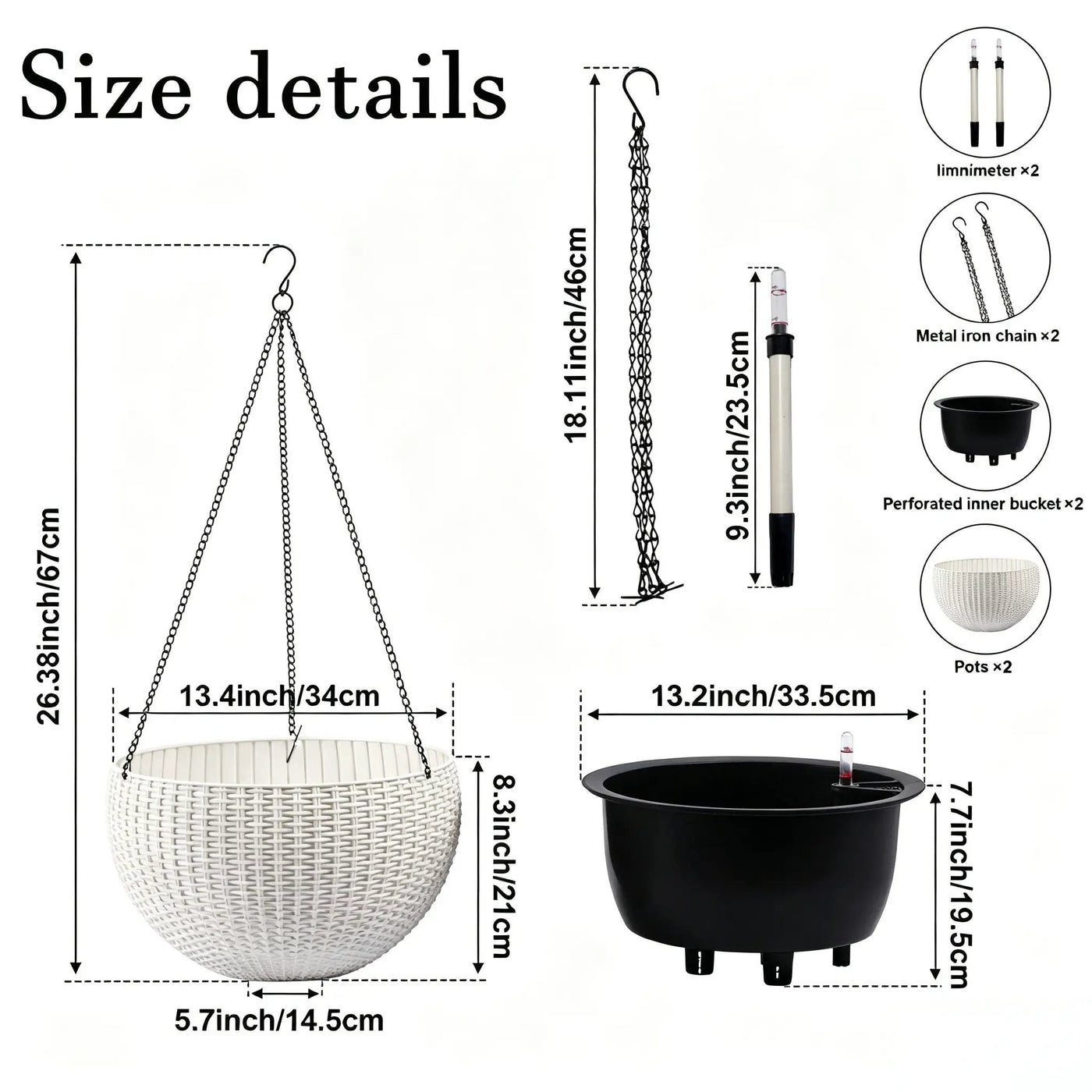 Self Watering Hanging Planter by HouseOfZazla