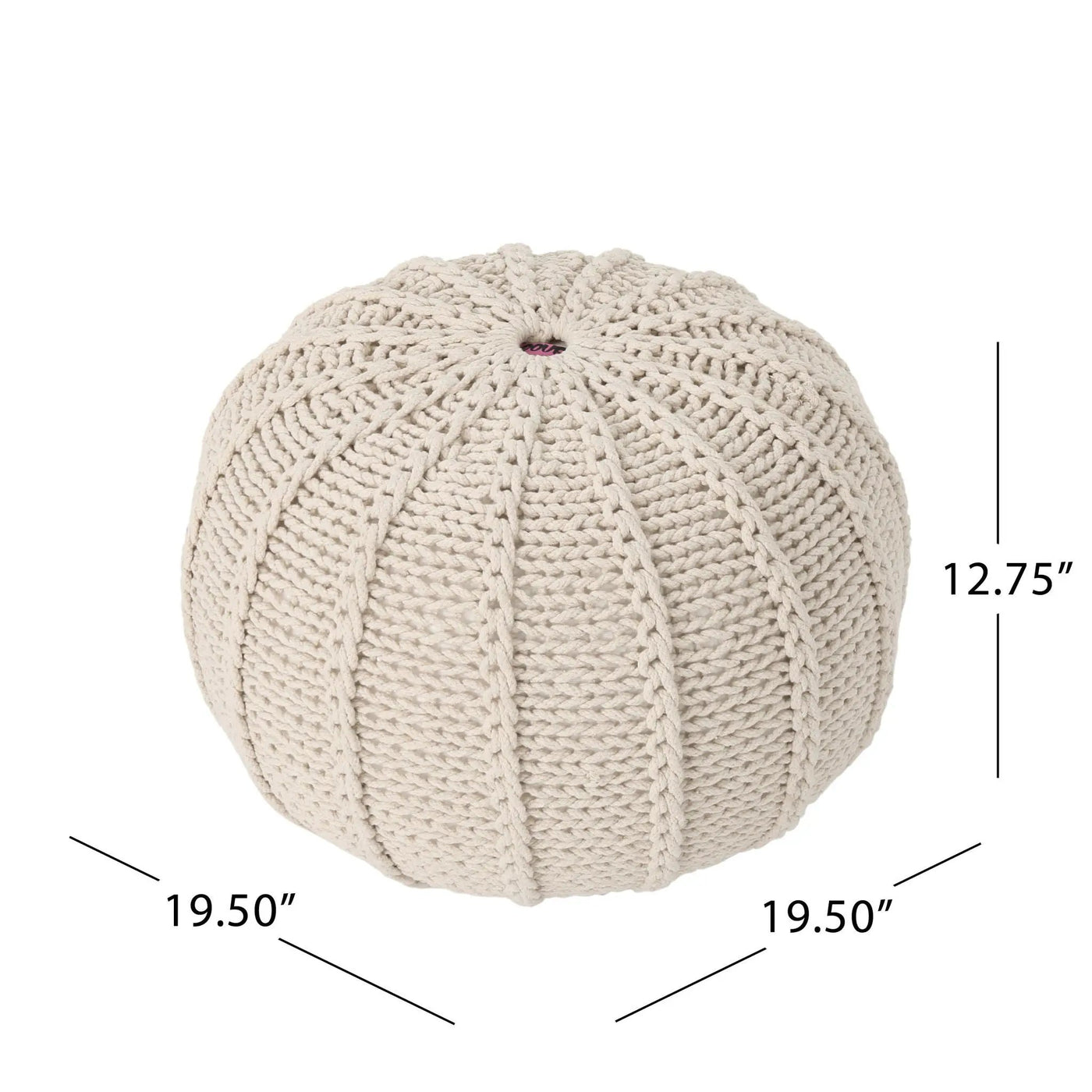 Bordeaux Knitted Round Pouf Ottoman And Floor Cushion by HouseOfZazla