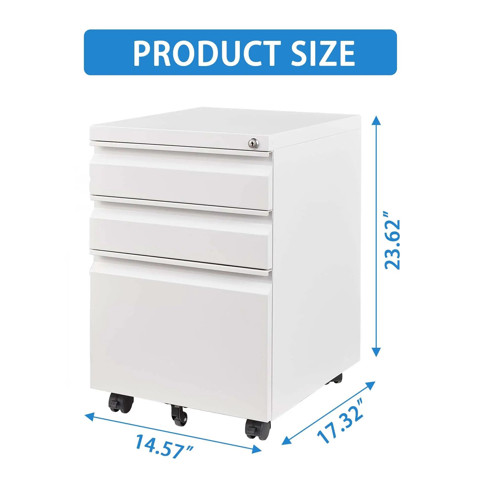 Metal Drawer Mobile File Cabinet With Lock For Home Office Organizer by HouseOfZazla