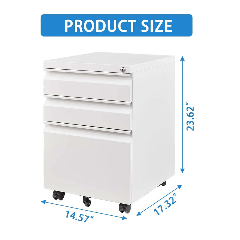 Metal Drawer Mobile File Cabinet With Lock For Home Office Organizer by HouseOfZazla
