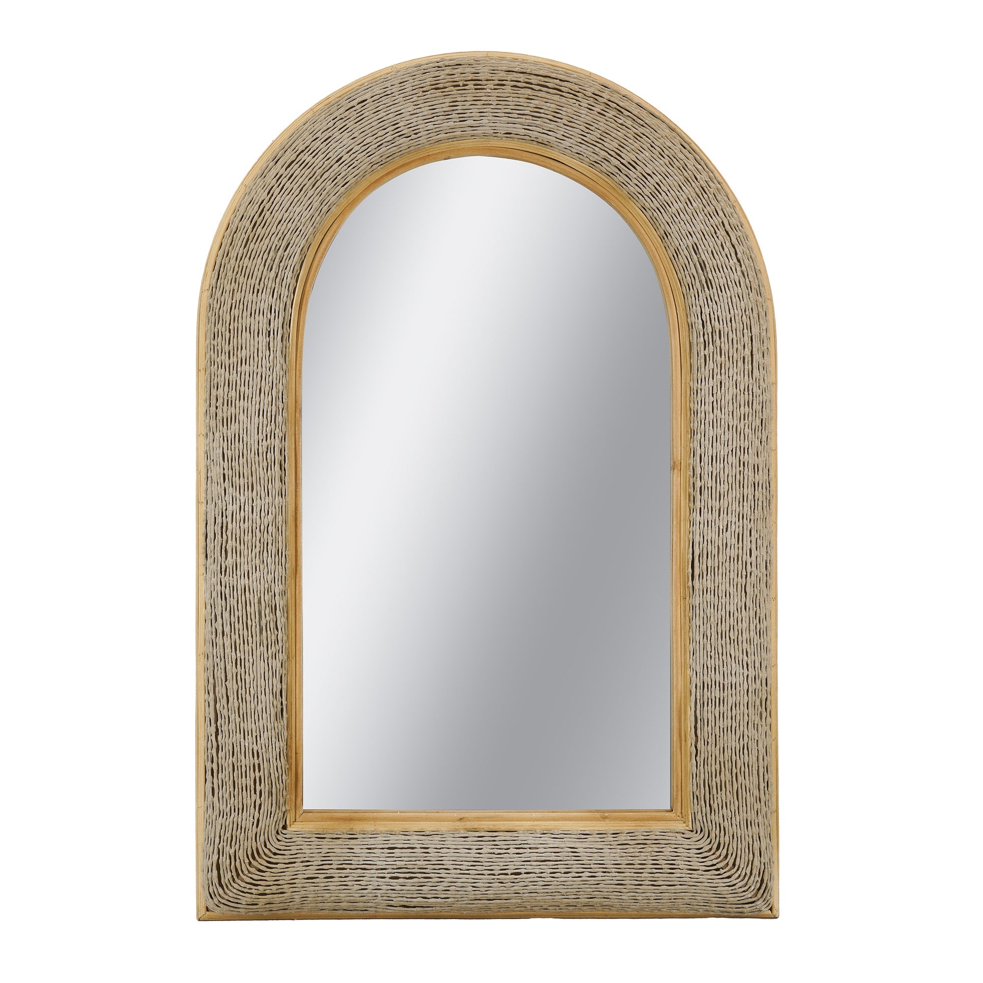 24.2"x36" Woven Texture Decorative Arched Mirror by HouseOfZazla
