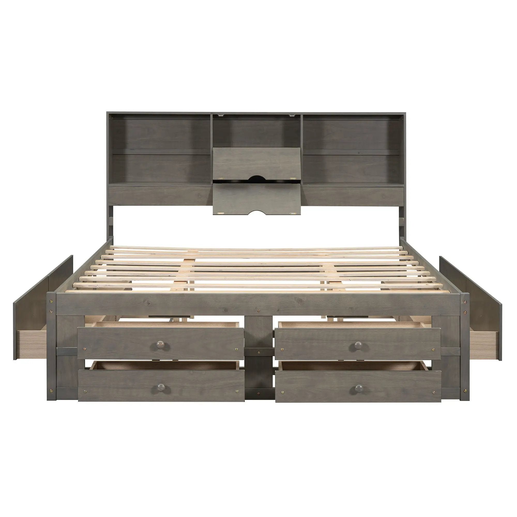 Platform Bed With Storage Headboard And 8 Drawers by Unique Piece Furniture