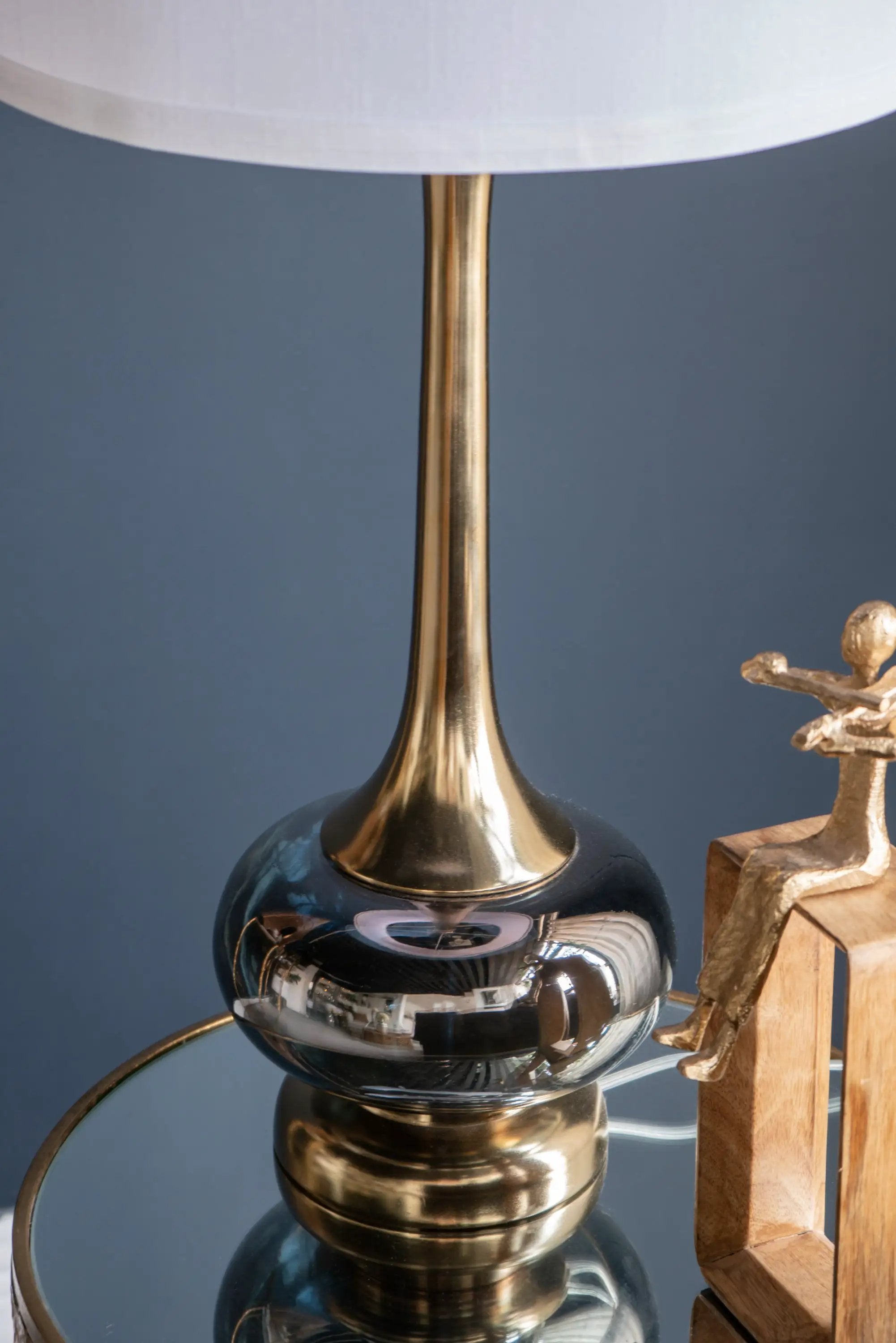 D15x29 Table Lamp with Glass Drum Shade by HouseOfZazla