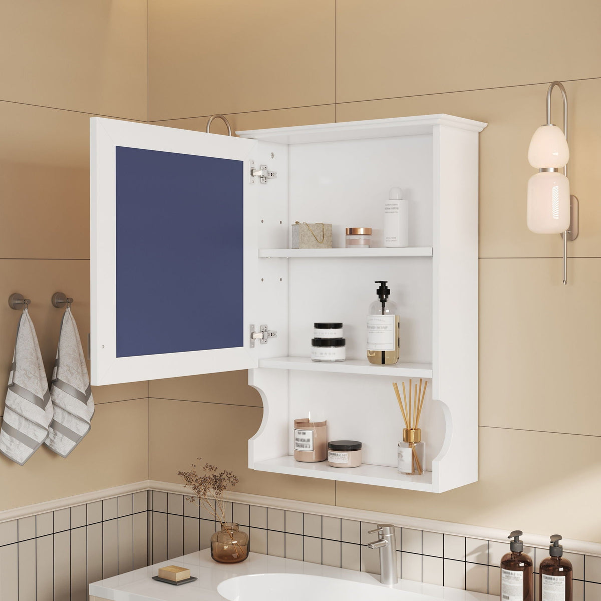 Wall Mounted Bathroom Storage Cabinet With Mirror, photo 7 of 8