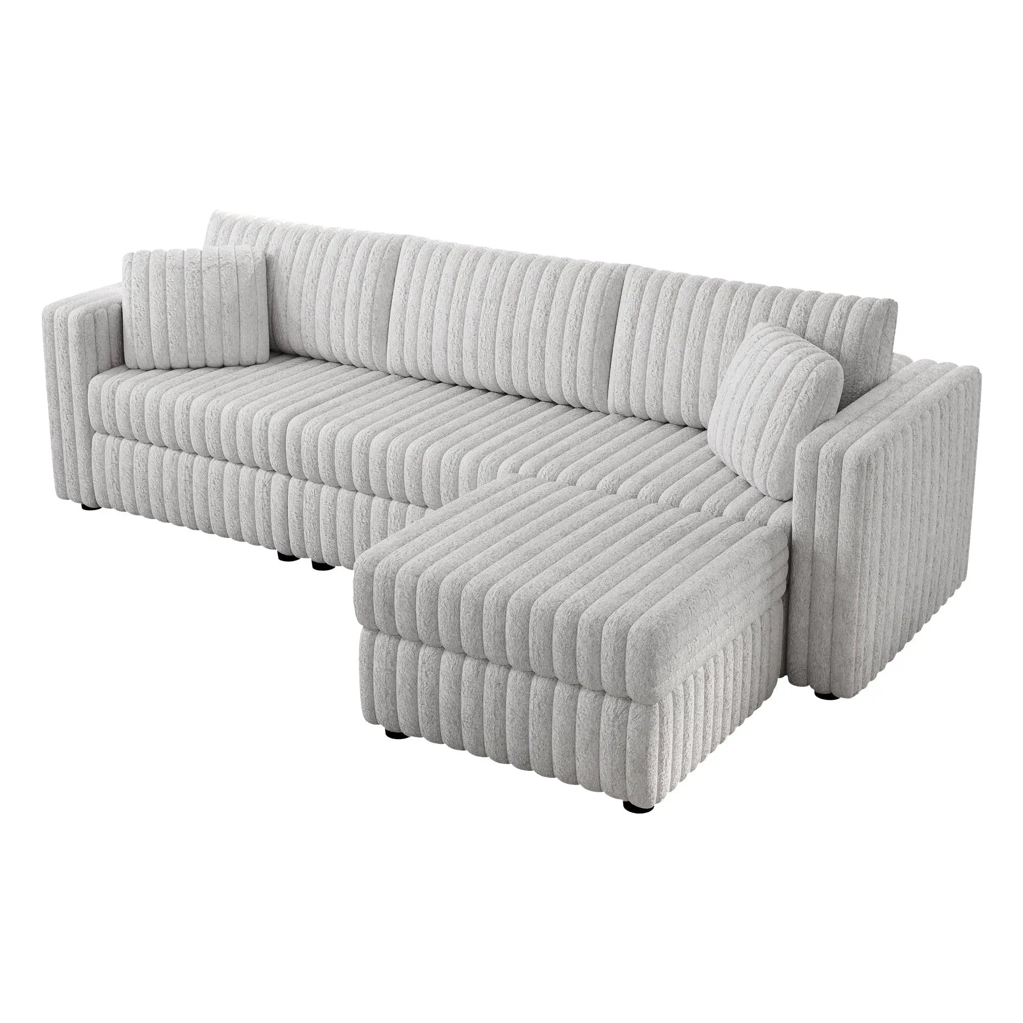106.3" Soft 3-Person Sofa with Ottoman by HouseOfZazla
