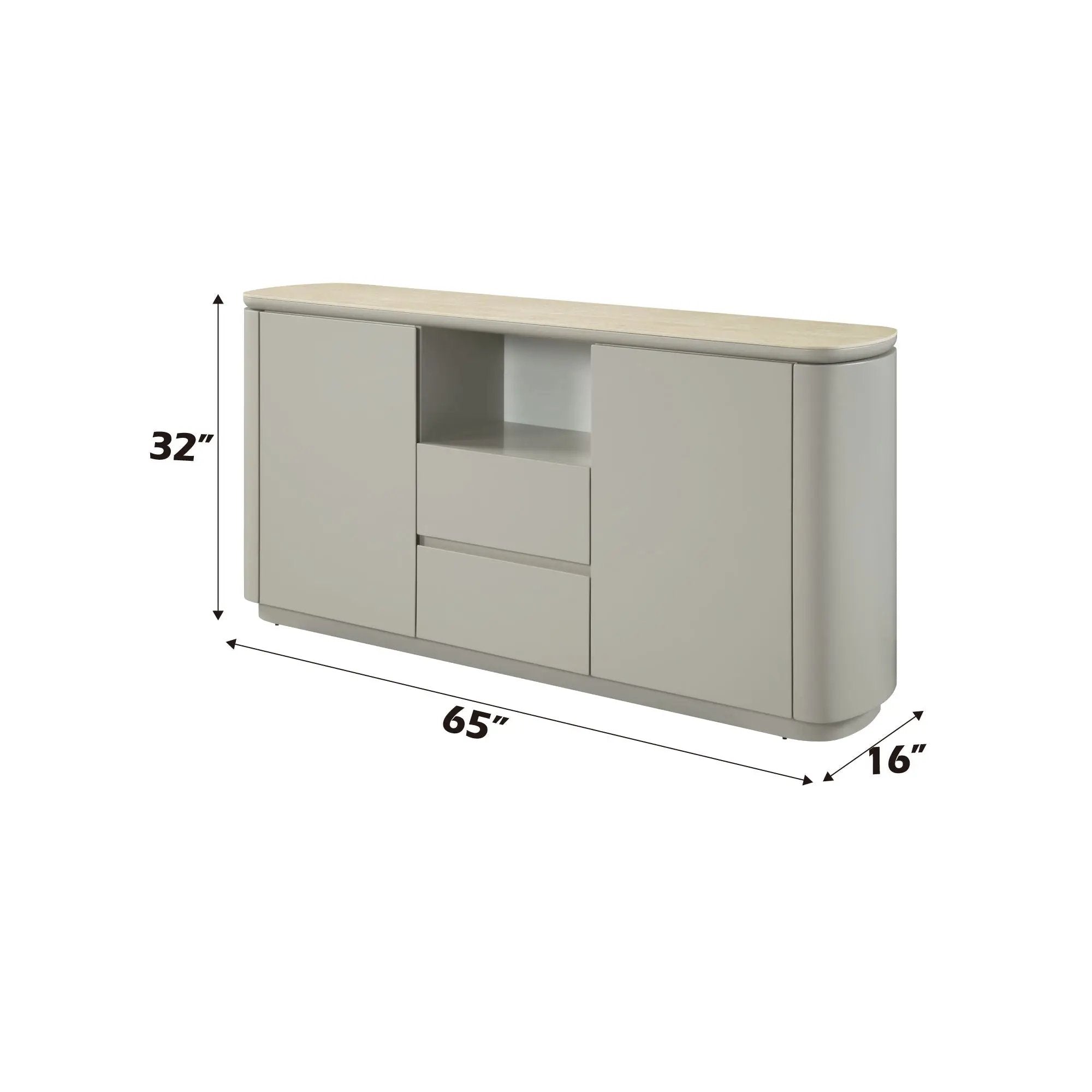 Ingram Ceramic Top Server - Light Gray by HouseOfZazla