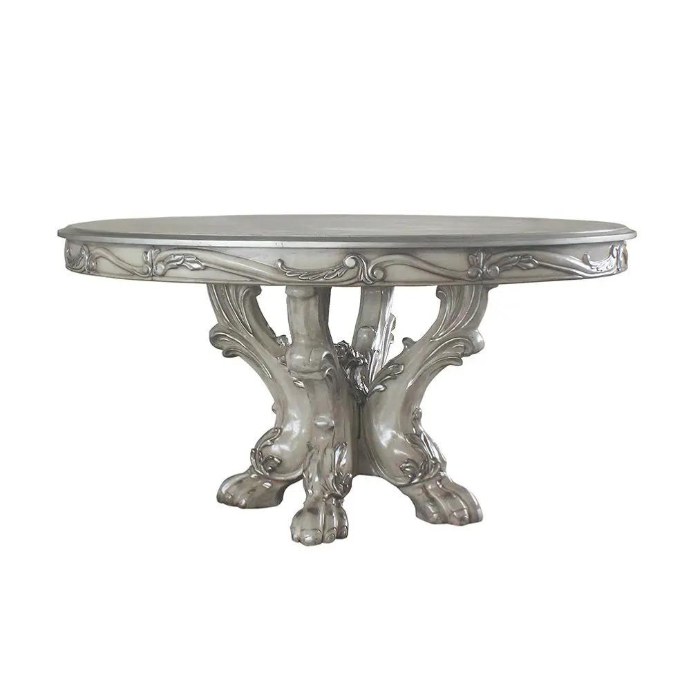 Dresden - Round Pedestal Dining Table - Vintage Bone White by Unique Piece Furniture