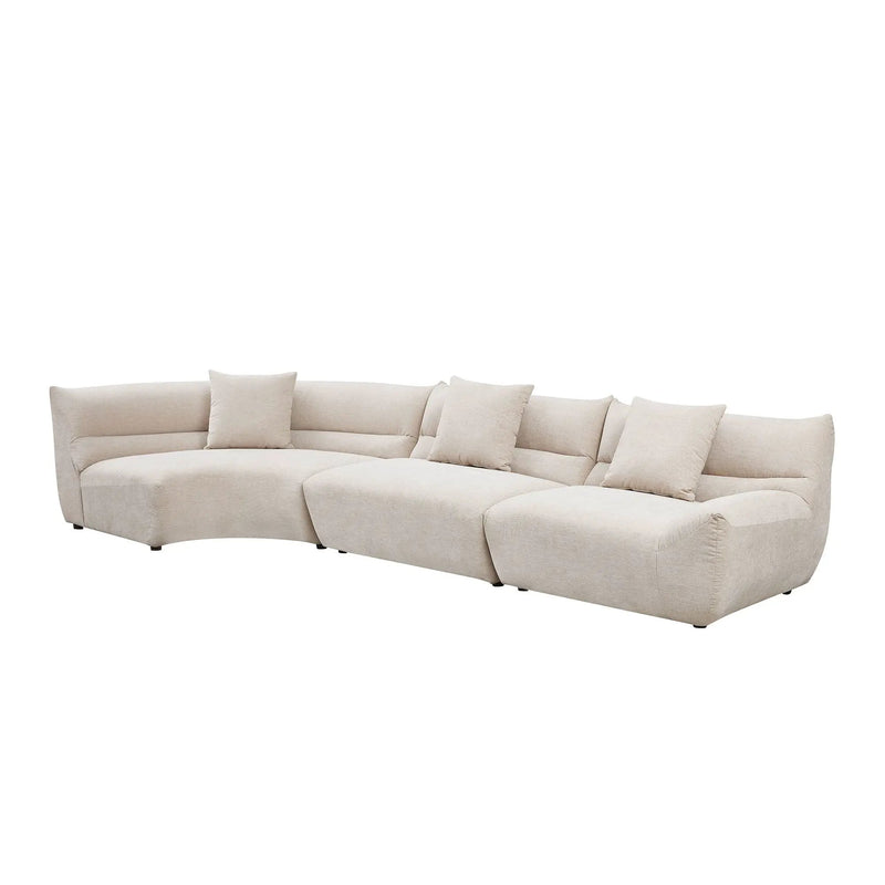 Modular Curved Sectional Sofa, 3-Piece Free-Form Configuration by HouseOfZazla