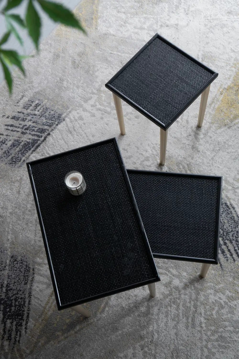 Side Tables (Set of 3) - Black / Gold by Unique Piece Furniture