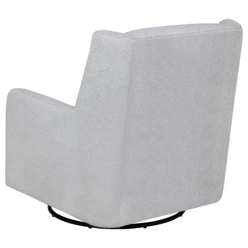 Serra Boucle Upholstered Swivel Glider Dove Grey by Unique Piece Furniture