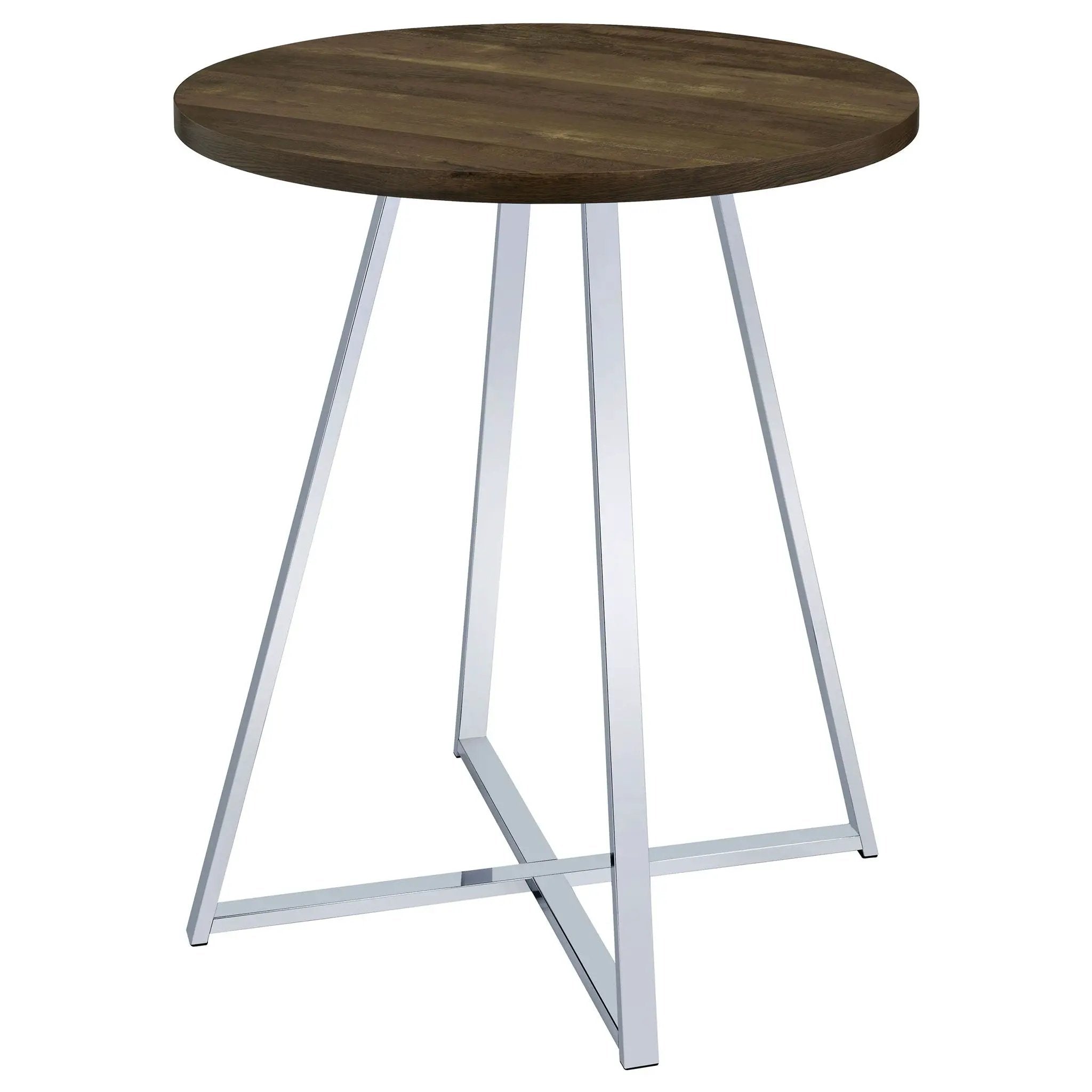 Burkhart Round 35-inch Pub Height Bistro Bar Table Brown Oak by Unique Piece Furniture