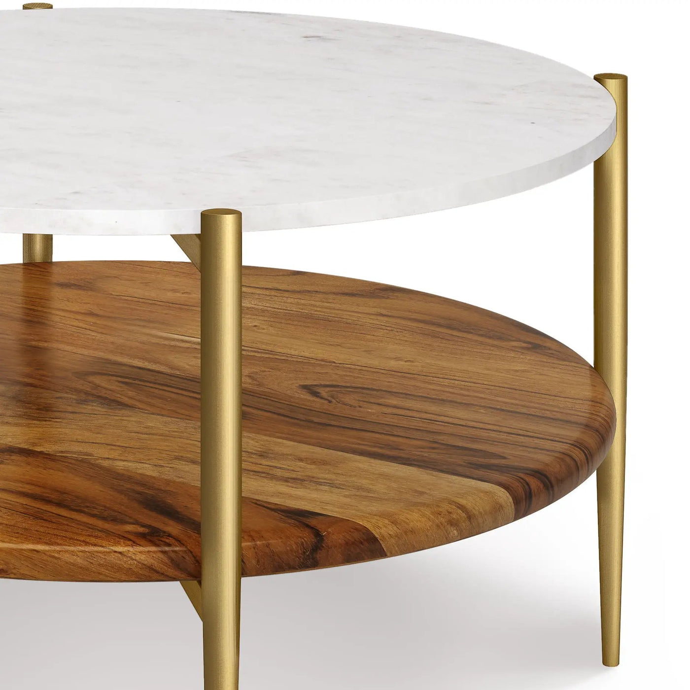Wagner - Round Marble & Wood Table by HouseOfZazla