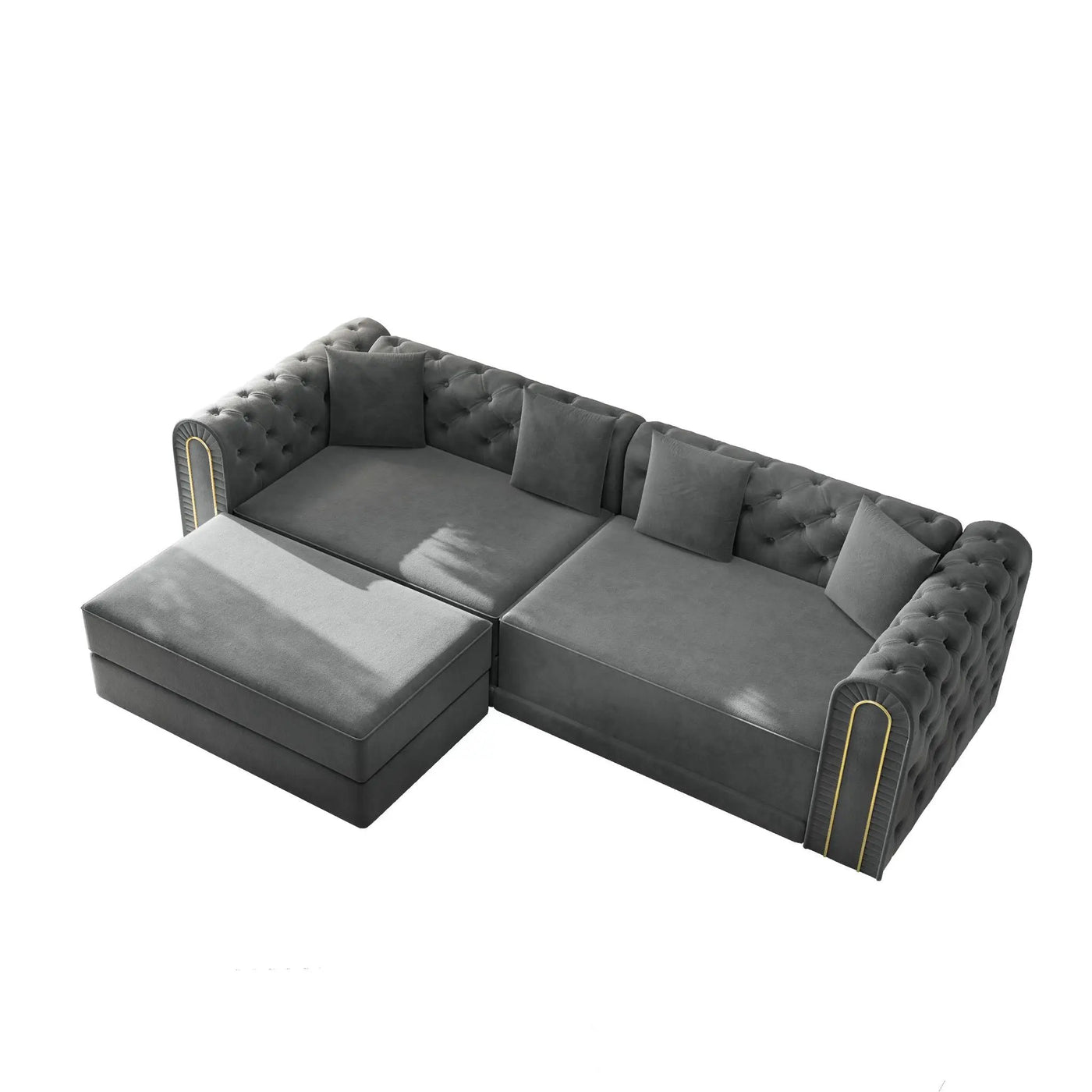 3-In-1 Convertible Sleeper Sofa With Movable Ottoman For Living Room by HouseOfZazla