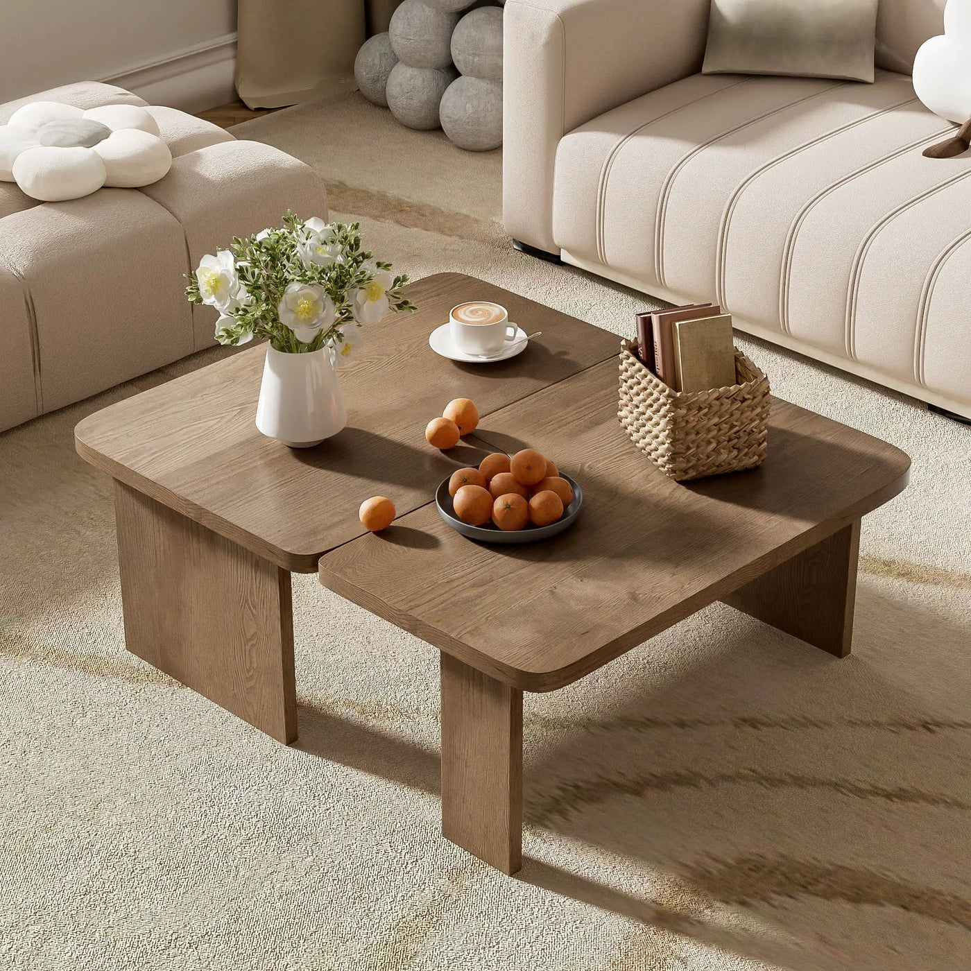 Modern Minimalist Coffee Table Set With Splicing Design by HouseOfZazla