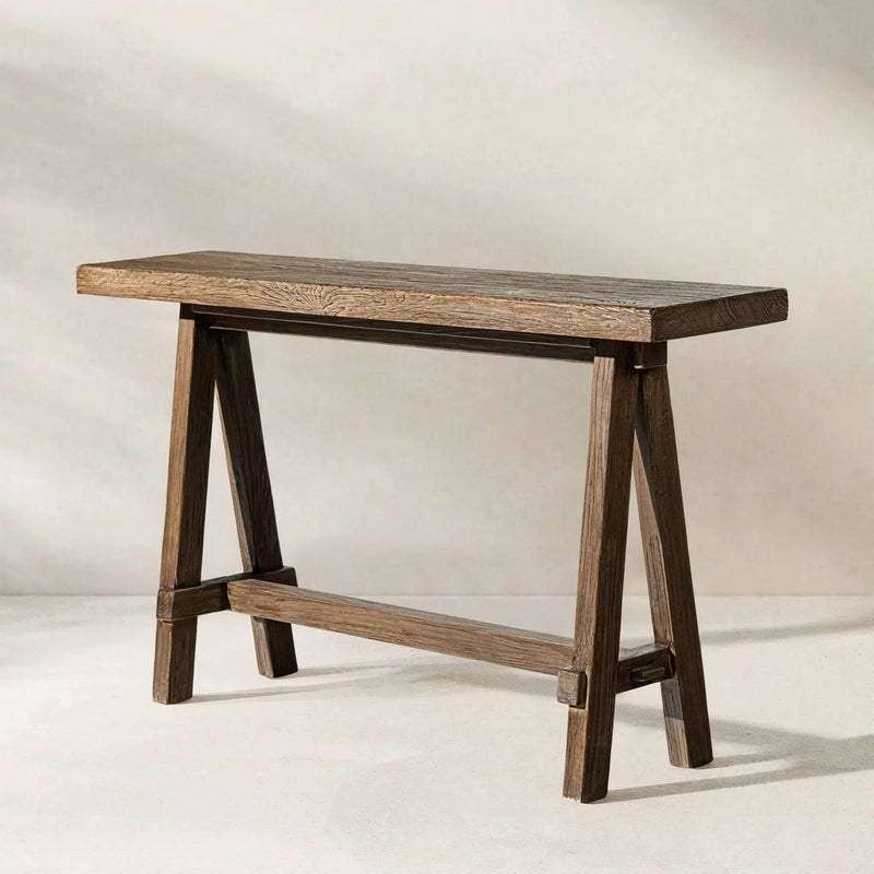 Hawthorne 60'' Solid Reclaimed Elm Trestle Console Table by HouseOfZazla