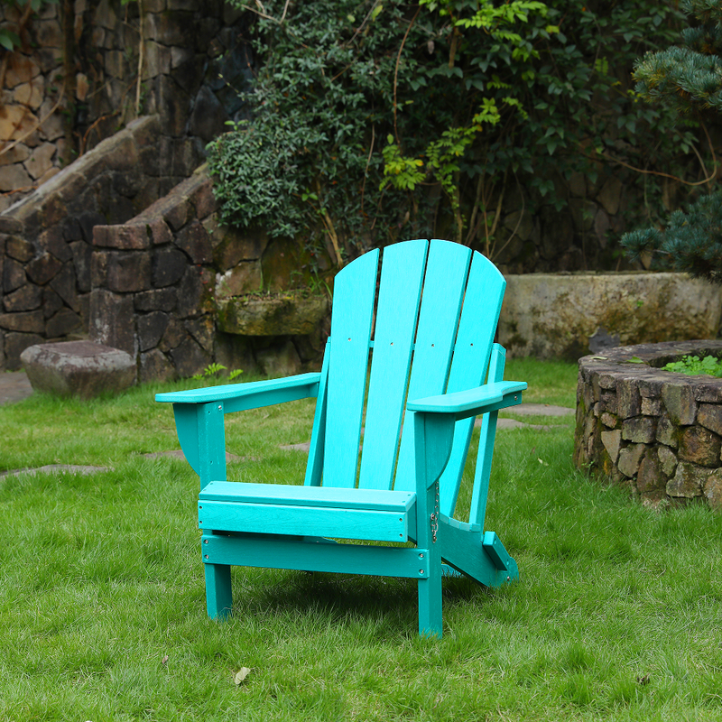 Adirondack Folding Chair with Dual Cup Holders - Lake Blue by HouseOfZazla