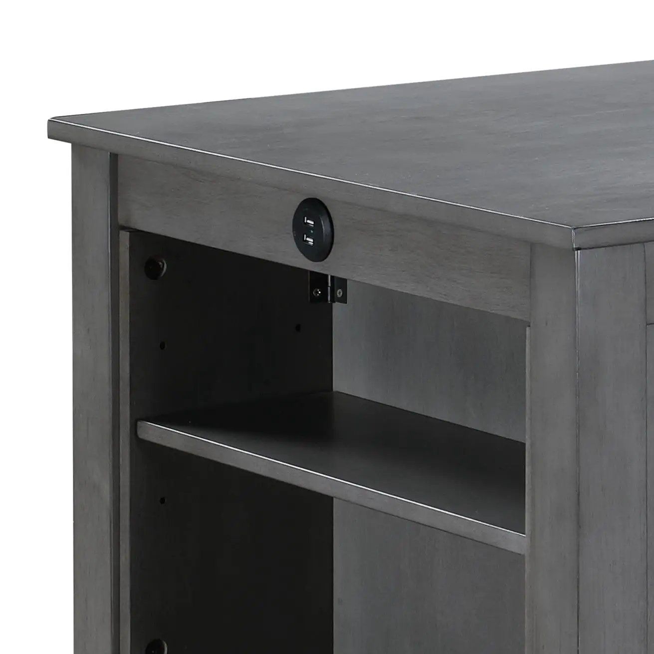 Graham - Small Space Counter Height Dining Table With USB Charging Ports And Shelves by HouseOfZazla