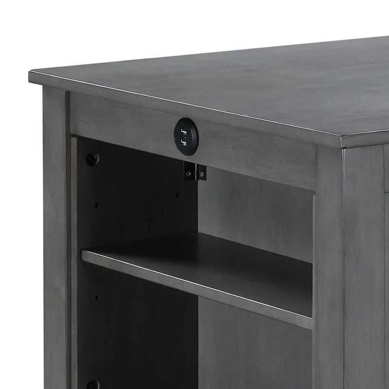 Graham - Small Space Counter Height Dining Table With USB Charging Ports And Shelves by Unique Piece Furniture