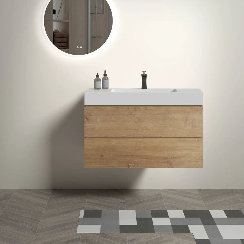Alice - Bathroom Vanity With Sink, Large Storage Wall Mounted Floating Bathroom Vanity For Modern Bathroom by Unique Piece Furniture