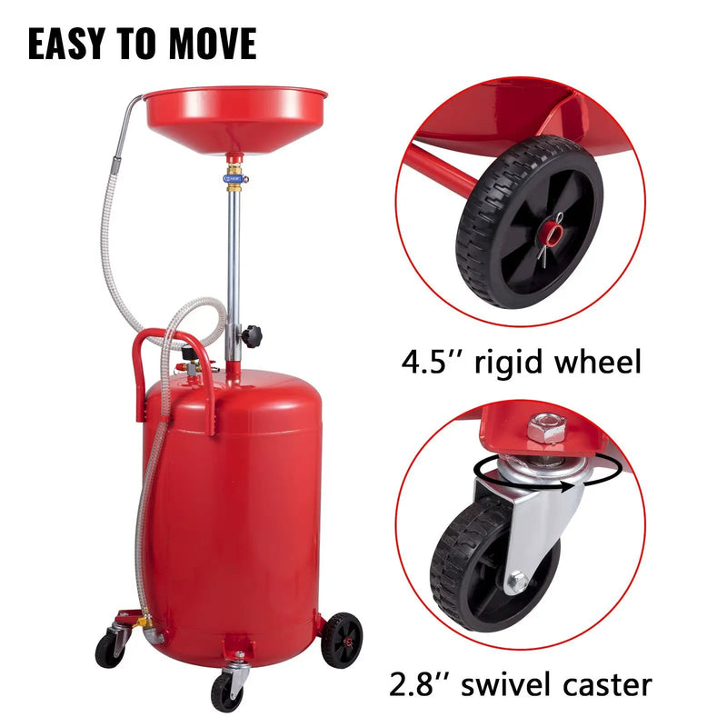 Waste Oil Drain Tank 20 Gallon Portable Oil Drain Air Operated Drainer by HouseOfZazla
