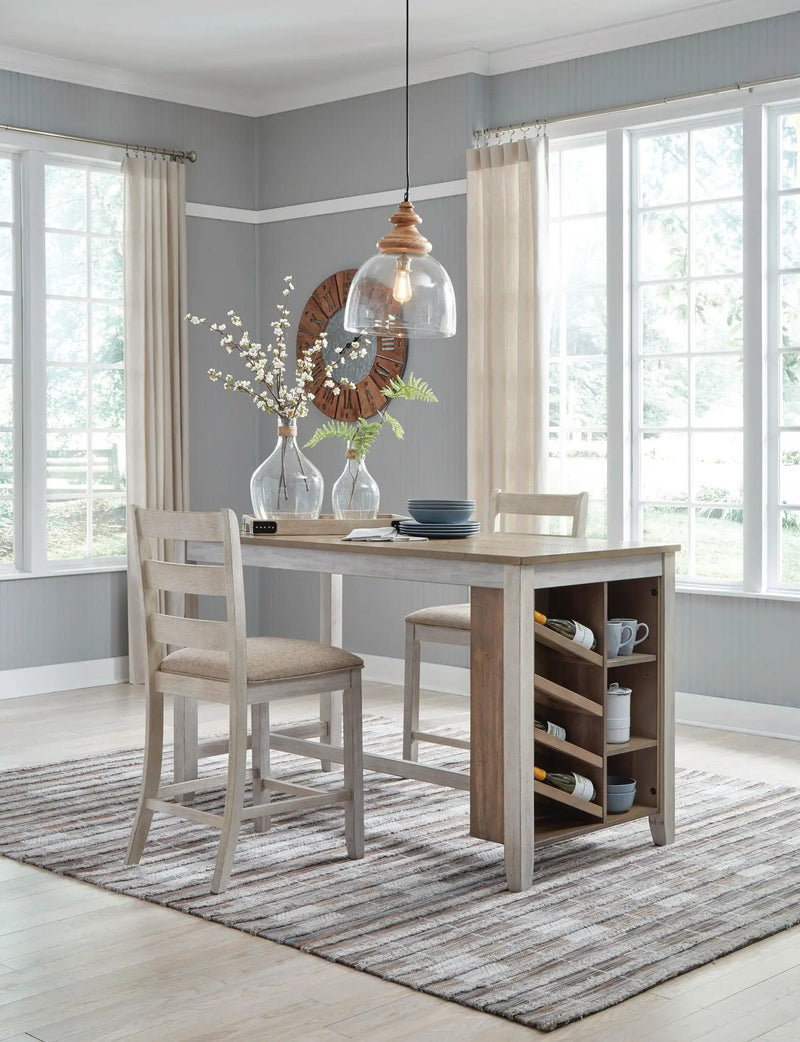 Skempton - Rectangular Counter Table With Storage - White by Unique Piece Furniture