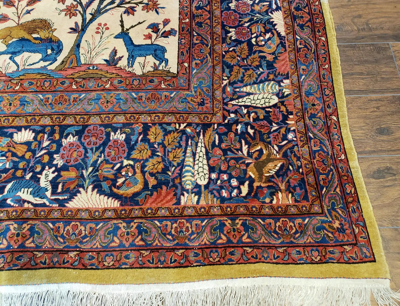 Antique Persian Kashan Tree of Life Rug 10x13 by Jewel Rugs