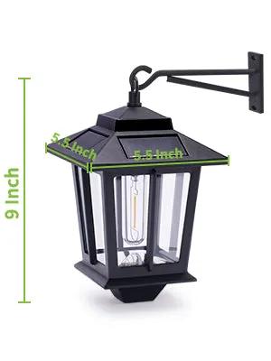 2 Pack SmartYard Solar Wall Hanging Lanterns with Replaceable Bulb, 4 Solar Panels,Anti-Rust by Outdoor Solar Outlet