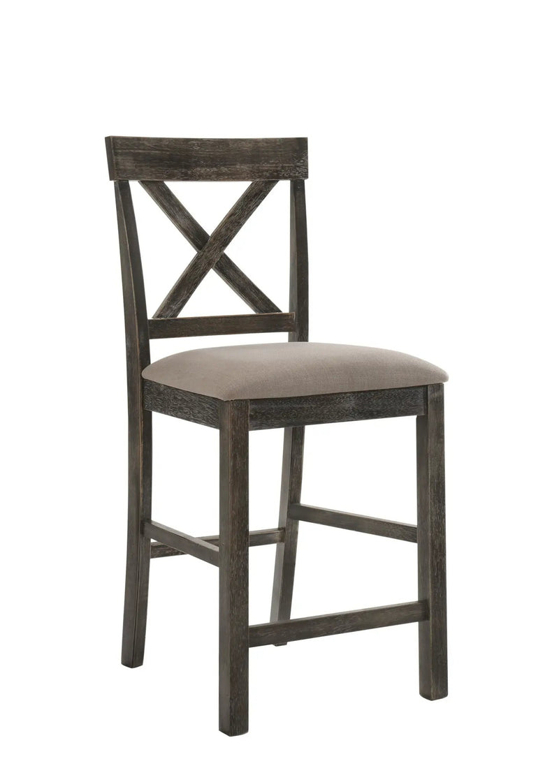 Martha II - Weathered Counter Height Chair (Set of 2) - Gray / Tan by Unique Piece Furniture