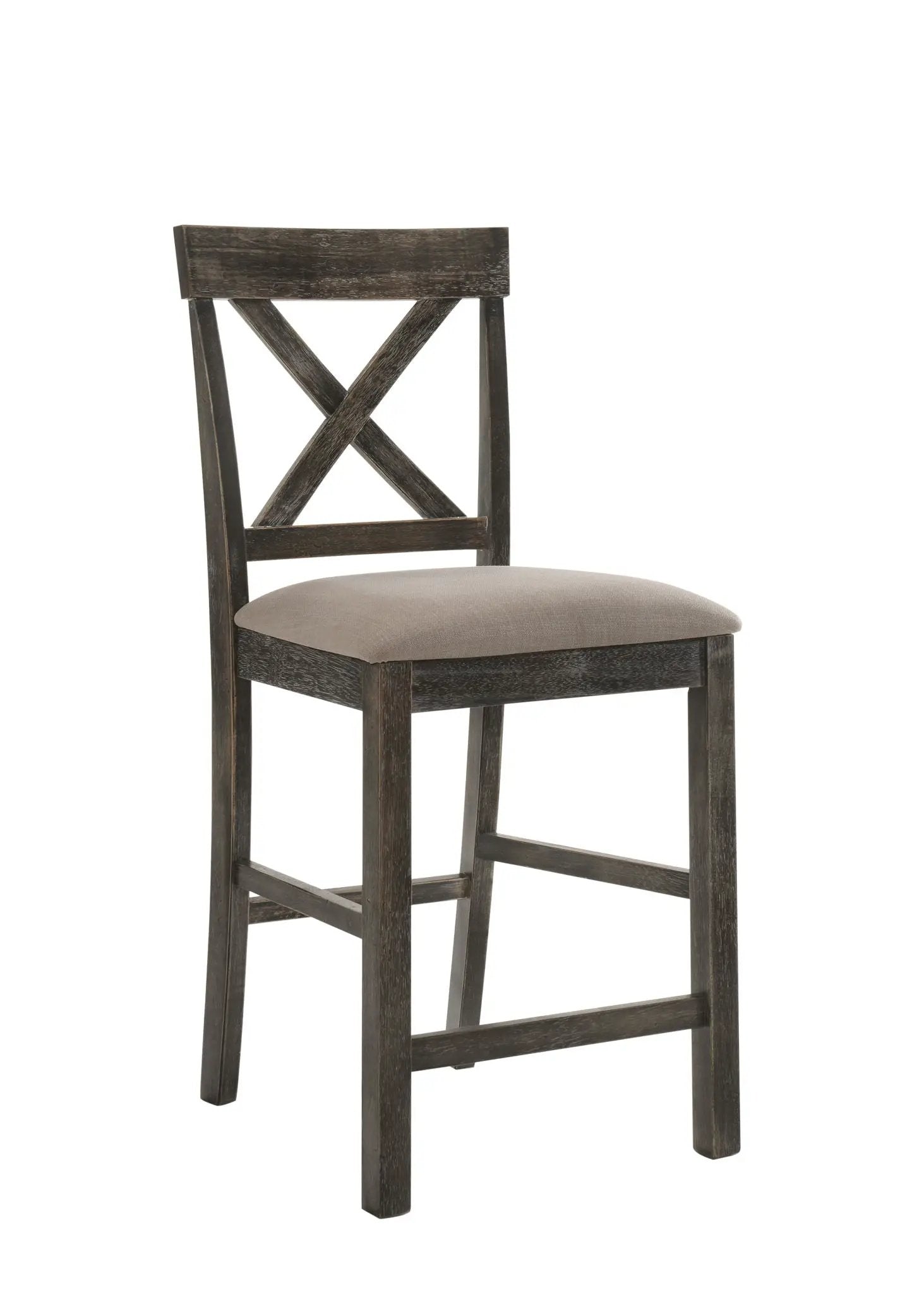 Martha II Weathered Counter Height Chair Set of 2 - Gray / Tan by HouseOfZazla