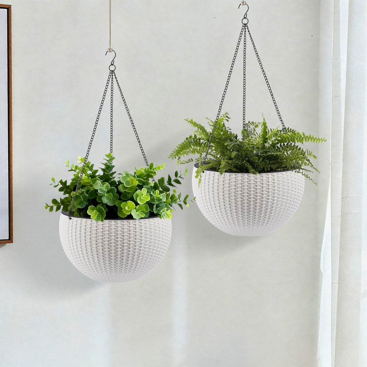 Self Watering Hanging Planter with Water Level Indicator - White, Black, or Dark Brown, photo 33 of 40