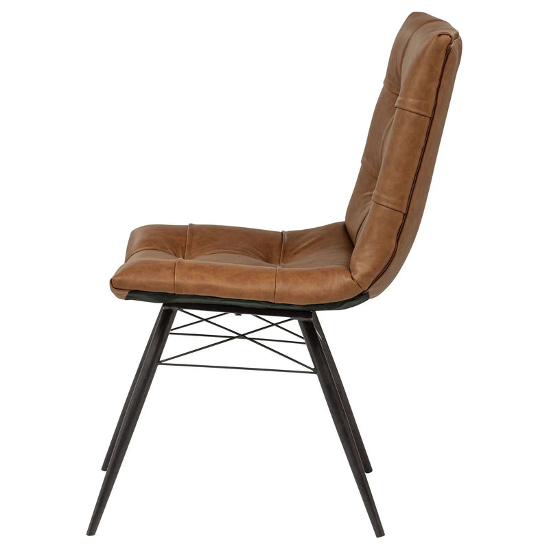 Aiken Faux Leather Upholstered Dining Side Chair Saddle Brown (Set of 4) by Unique Piece Furniture