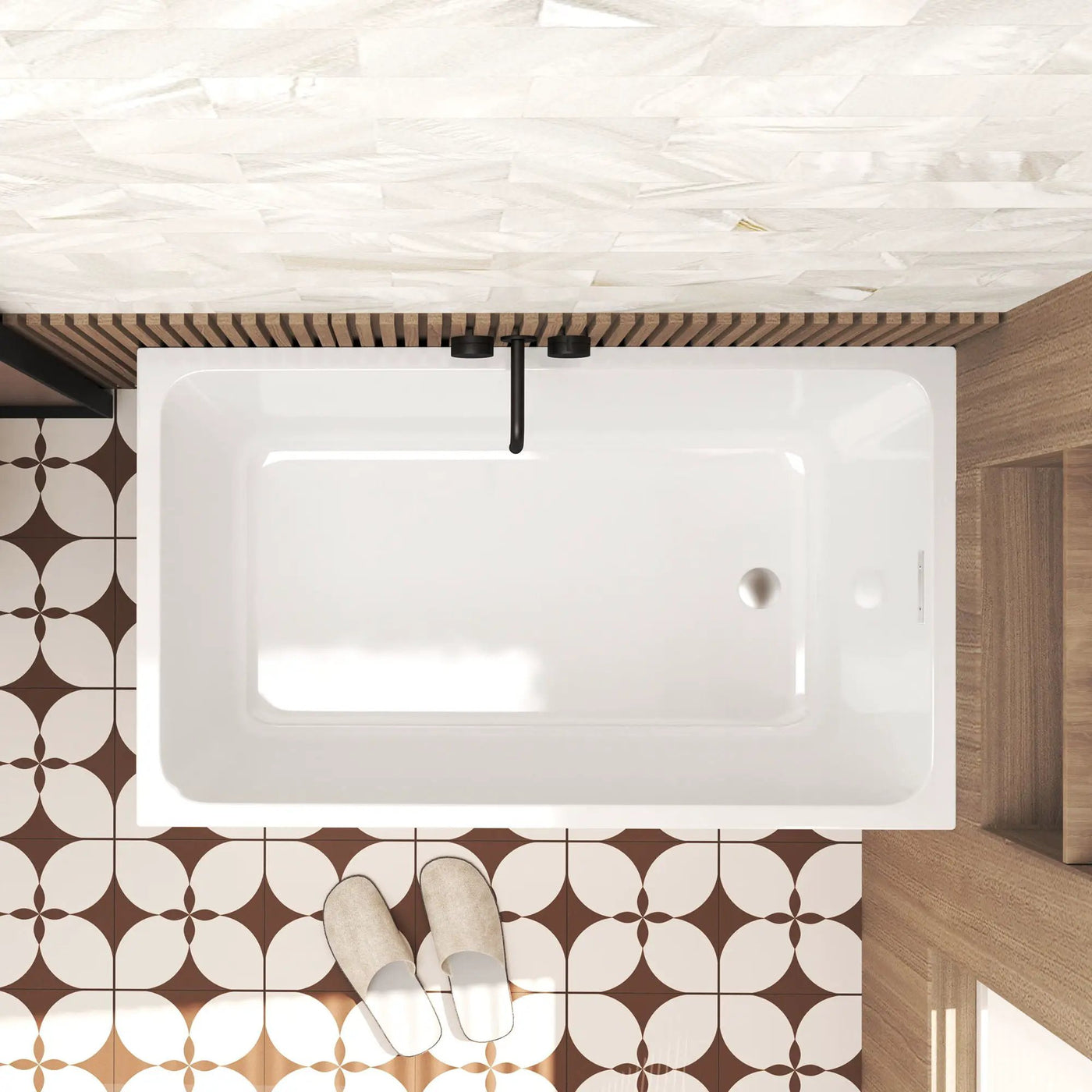 Freestanding Bathtub With Drain, Rectangular Shape by HouseOfZazla