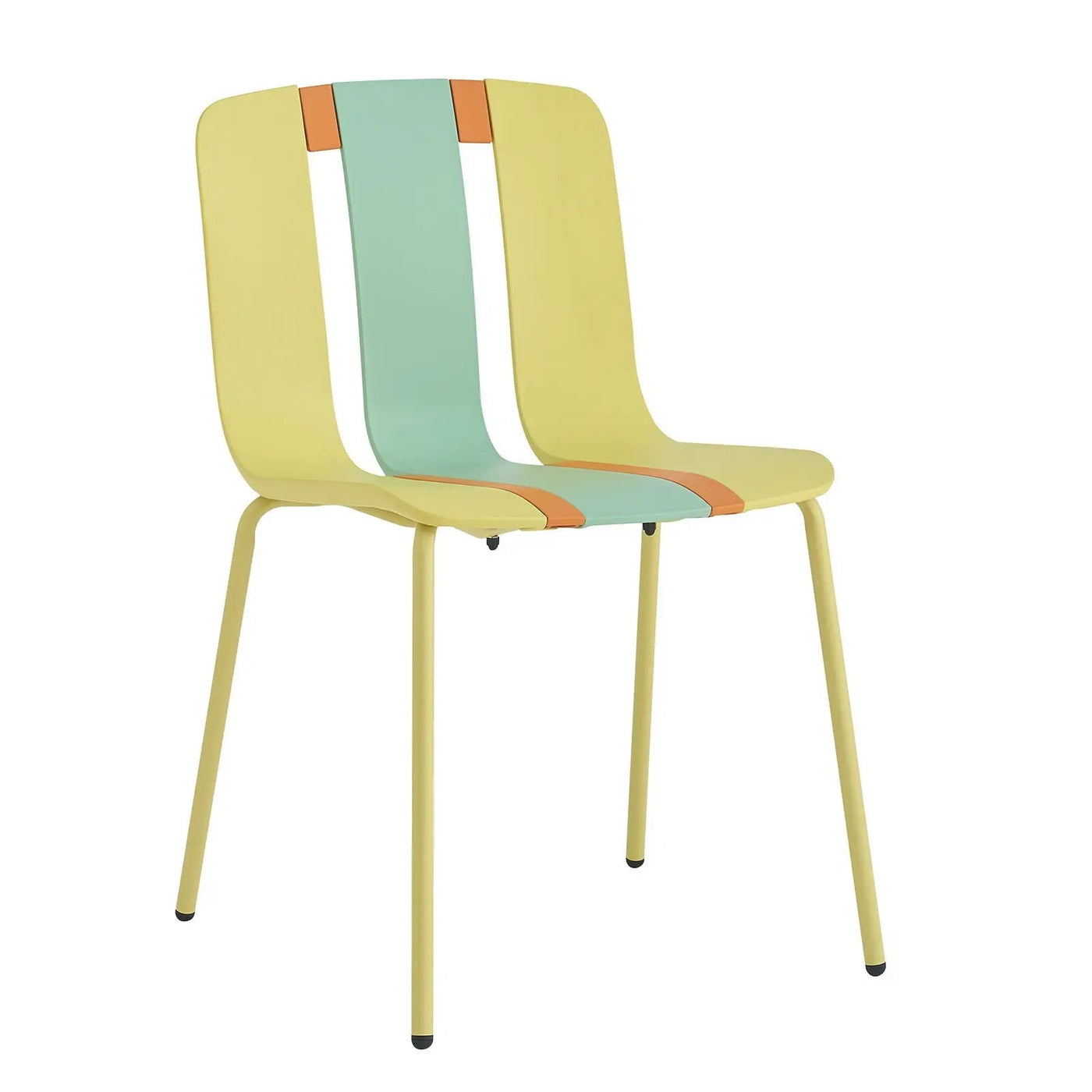 4 Piece Set Of Modern Striped Color- Blocking Single Chairs With Long Table by HouseOfZazla