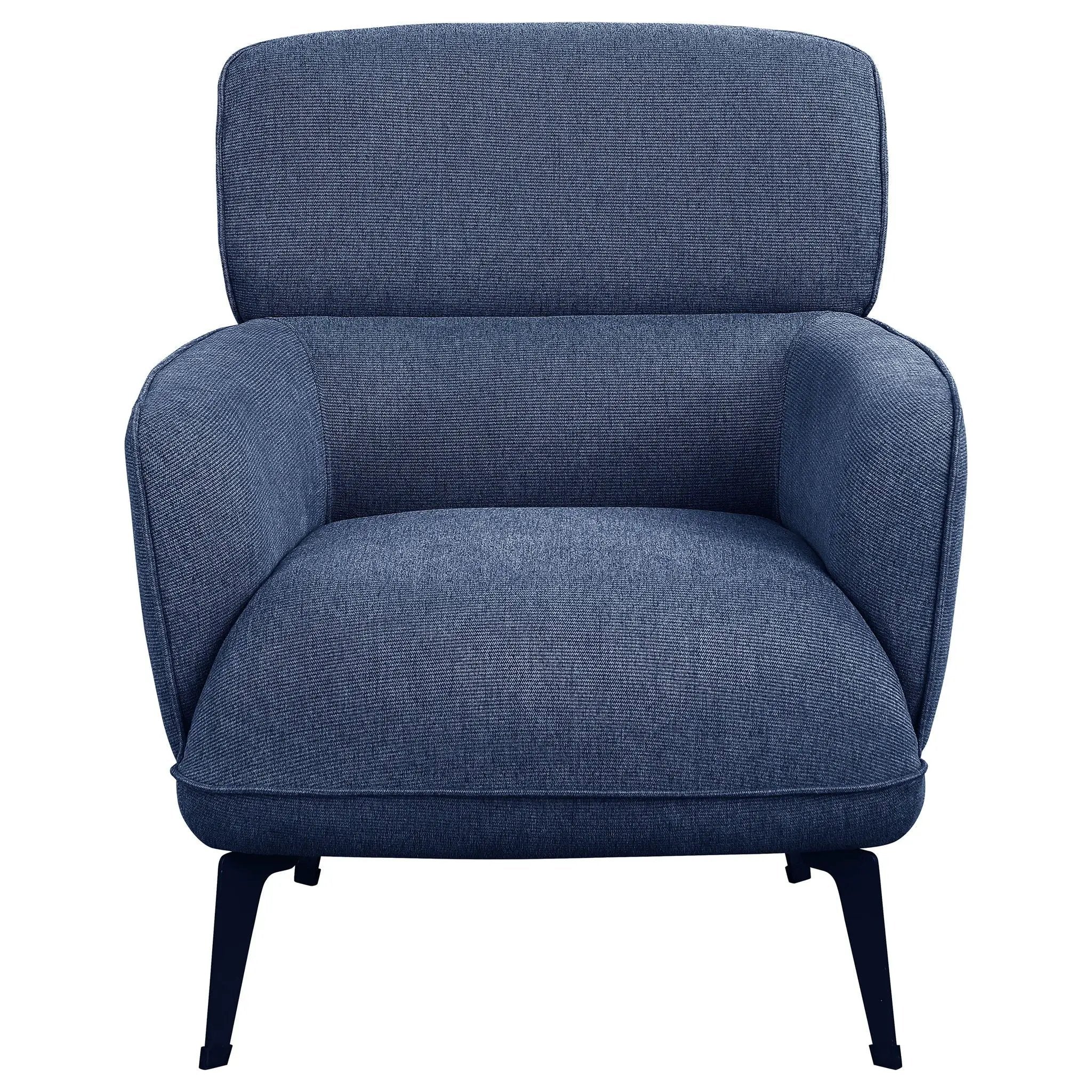 Andrea Upholstered Crescent Arm Accent Chair Blue by Unique Piece Furniture